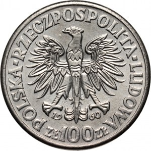 People's Republic of Poland, 100 gold 1960, Mieszko and Dabrowka, PRÓBA, nickel