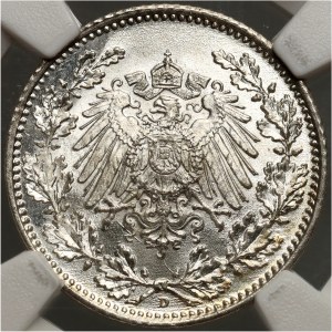 Germany, Wilhelm I, 1/2 Mark 1918 D, Munich