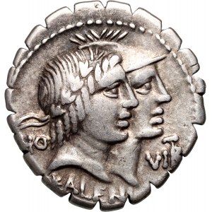 Roman Republic, Q. Fufius Calenus and Mucius Cordus, Denar Serratus 70 BC, Rome