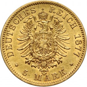 Germany, Prussia, Wilhelm I, 5 Mark 1877 A, Berlin
