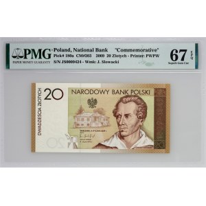 III RP, 20 złotych 2009, 200. Rocznica Urodzin Juliusza Słowackiego, seria JS