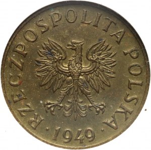 People's Republic of Poland, 2 pennies 1949, SAMPLE, brass, intaglio inscription