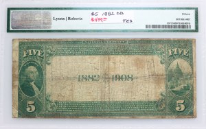 United States of America, Wells Fargo Nevada, National Bank of San Francisco, $5 1882, Series M