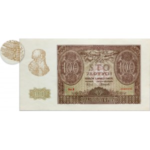 Generalne Gubernatorstwo, 100 złotych 1.03.1940, seria B