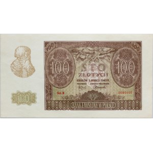 Generalne Gubernatorstwo, 100 złotych 1.03.1940, seria B