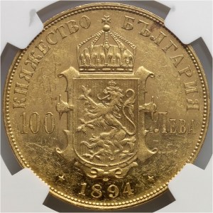 Bulgaria, Ferdinand I, 100 Leva 1894 КБ, Kremnica