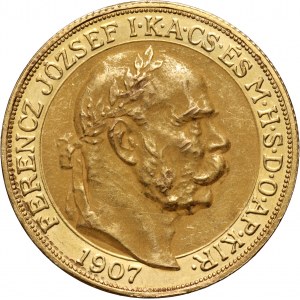 Hungary, Franz Joseph I, 100 Korona 1907 KB, Kremnitz