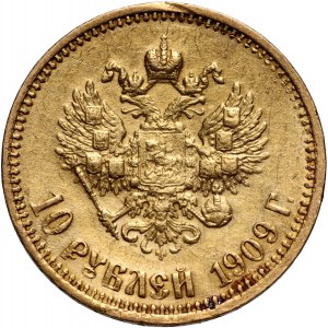 Russia, Nicholas II, 10 Roubles 1909 (ЭБ), St. Petersburg