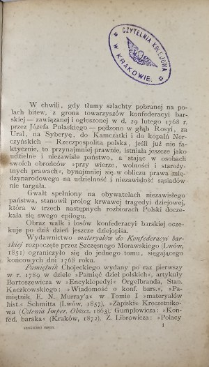 [Kraushar Aleksander] - Konfederaci barscy na Syberyi (1774) wydał A. Kraków 1895 Nakł. Redakcyi 