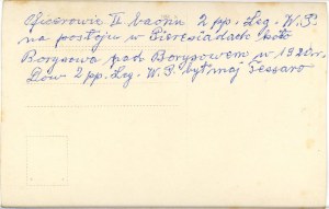 Régiment d'infanterie de la 2e légion - Officiers lors d'une escale à Pieresiada, près de Borisov, 1920.