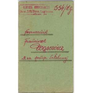 Książka poborów Komisji Gospodarczej 3 Dyw. Legionów, 1921.
