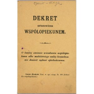 Dekret ustanowienia współopiekunem, Turka, 1924.