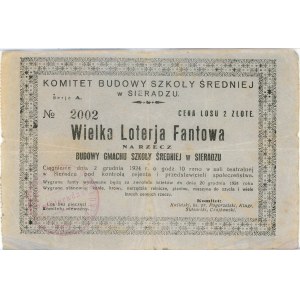 Great Fantasy Lottery - Sieradz High School Building Committee, 1924.