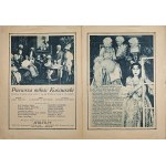 Program filmowy - Pierwsza miłość Kościuszki. Potężny dramat serc, osnuty na tle historycznem w 10 aktach. Warszawa 1929 Nakł. Biura Kinematogr. Wir-Film.
