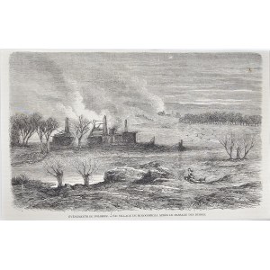 [Januárové povstanie] Zničenie mesta Małogoszcz po prechode ruských vojsk, 1863.