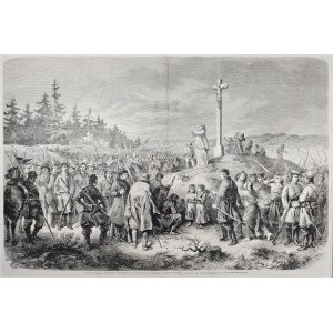 [Powstanie styczniowe] Błogosławieństwo ochotników zamierzającyh przyłączyć się do oddziałów gen. Langiewicza, 1863.