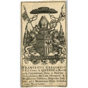 Ex-libris of the Wroclaw canon Francis Gregory von Giannini, mid-18th century.