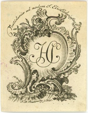 Ex-libris by Jan Strachowski for Hieronim Scholz, Wroclaw 18th century.