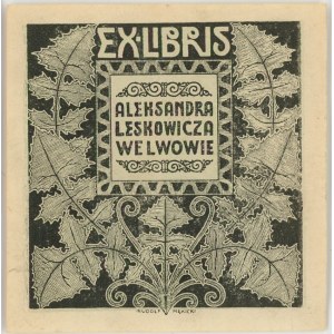 Ekslibris Rudolfa Mękickiego dla Aleksandra Leskowicza, 1917.