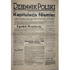 Dziennik Polski, May 9, 1945, Germany's Capitulation.