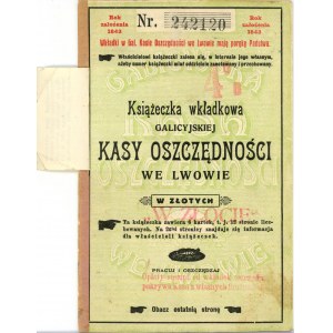 Książeczka wkładowa Galicyjskiej Kasy Oszczędności we Lwowie, 1935.