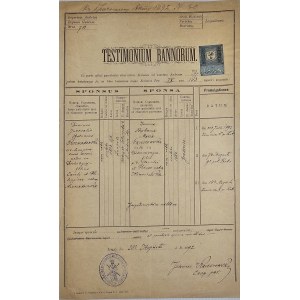 Testimonium Bannorum. Archi-Dioecesis Leopolensis. 1892 r.