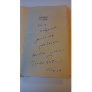 Rodowód literacki Parnicki AUTOGRAF DEDYKACJA 1974 r.