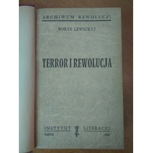 Terror i rewolucja Borys Lewickyj Instytut Literacki 1965 r. /m.