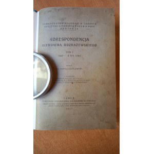 Korespondence Hieronyma Rozrażewského I. díl 1937.