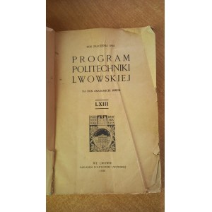 Program Politechniki Lwowskiej 1935/36