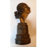 Ženská busta bronz signovaná ART DECO cca 1930 autor neidentifikován
