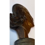 Kobieta popiersie brąz sygn. ART DECO ok. 1930 r. artysta nierozpoznany