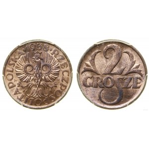 Poland, 2 pennies, 1938, Warsaw