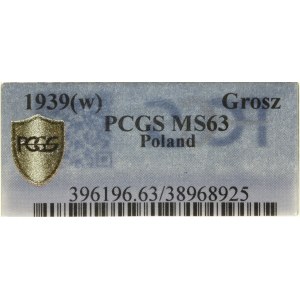Polska, 1 grosz, 1939, Warszawa