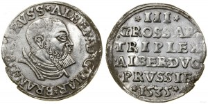 Ducal Prussia (1525-1657), trojak, 1535, Königsberg