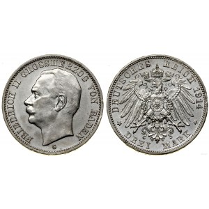 Niemcy, 3 marki, 1914 G, Karlsruhe