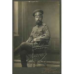 [fotografia tekturkowa] Chorąży Armii Imperium Rosyjskiego. Atelier Modern Kowna (Kowno)