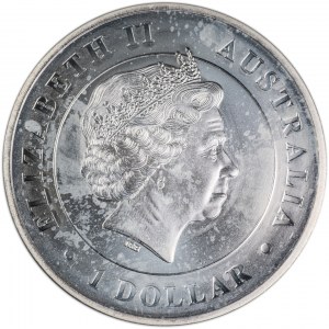 Australia, Elżbieta II, 1 dolar, Ptasznik Australijski, 2015, men. Perth, nakład 1 000 000 szt.