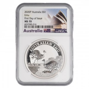 Australia, Elizabeth II, $1, Australian Emu, 2020, men. Perth, mintage of 30,000, as of the first day of issue.