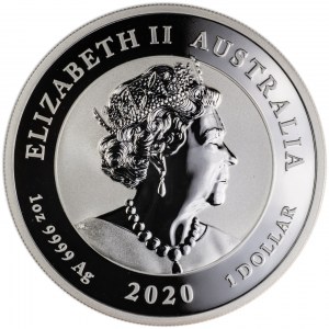 Australien, Elizabeth II, $1, 'Double Pixiu', 2020, Männer. Perth, Auflage von 50.000 Stück.