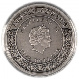 Niue, Elizabeth II, $5, Four Heavenly Kings - Duowentian series, 2020, men. Warsaw, mintage of 555 pieces.