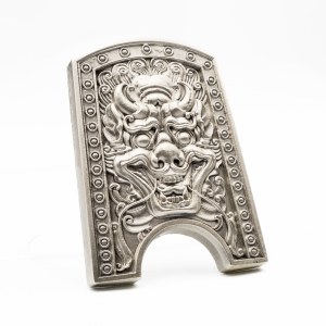 Korea Południowa, sztabka (staker) w formie tarczy mitycznego wojownika Chiwoo Cheonwanga, men. Daejeon nakład ?