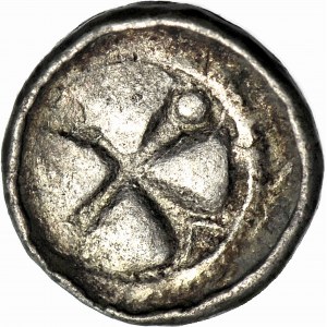 Cross denarius 11th century, pastoral/Maltese cross and crutches