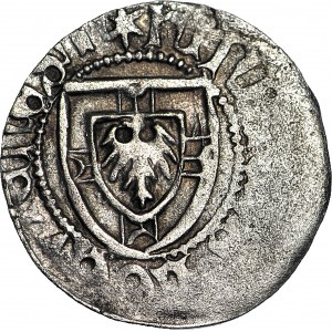 RR-, Zakon Krzyżacki, Henryk VI Reuss von Plauen 1467-1470, Szeląg, krzyżyk nad tarczą