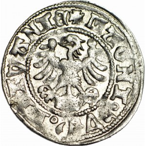 Aleksander Jagiellończyk, półgrosz litewski, Wilno, renesansowy, piękny
