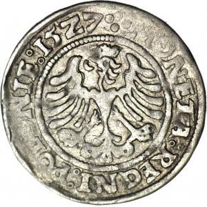 RRR-, Sigismund I the Old, 1527 penny, Cracow, Gothic crown, RRR
