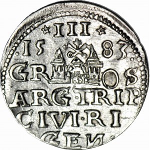 Stefan Batory, Trojak 1583, Ryga, piękny