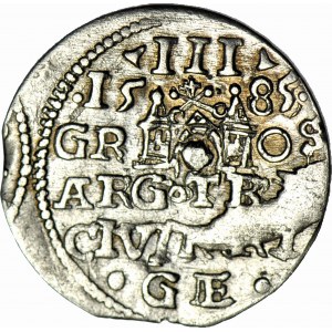 RR-, Stefan Batory, Trojak 1585, Ryga, CIVIT, hybryda, b. rzadki, R3