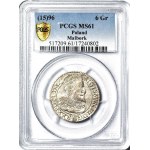 Sigismund III Vasa, Sixpence 1596, Malbork, minted