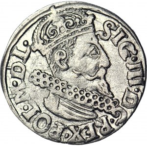 RR-, Zygmunt III Waza, Trojak Kraków 1222/1622, przebitka daty